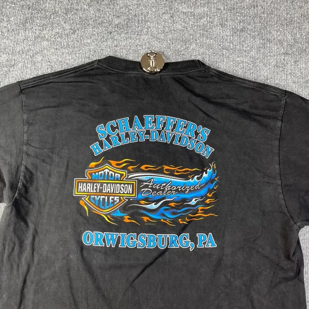 Harley Davidson T Shirt Mens XL Black Knight Gradient Helmet Dragon Orwigsburg
